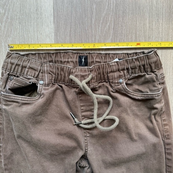 Jeaniologie Jagger Brown Cargo Pants with Elastic Cuffs Drawstring Waist M - Picture 7 of 13